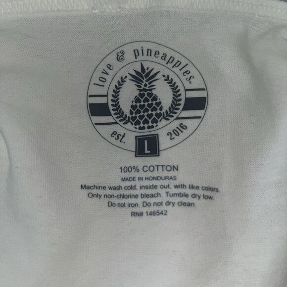 L Love&Pineapples All American Girl White Woman Graphic Tank Top 100% Cotton - Picture 7 of 7